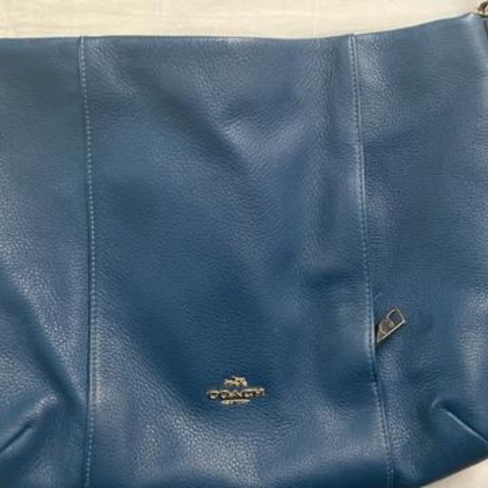 Teal Coach Slouch purse